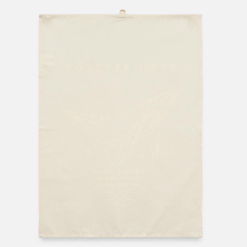 Forever Hope - Unforgotten Whale Bright Design Organic dish towel
