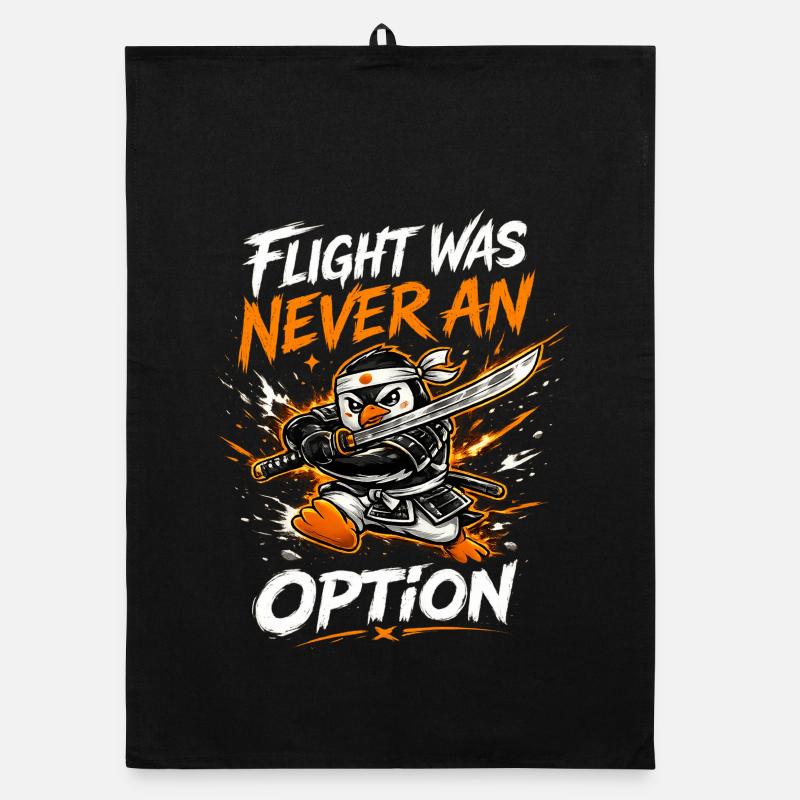 Flight Was Never An Option - Penguin with Sword Organic dish towel