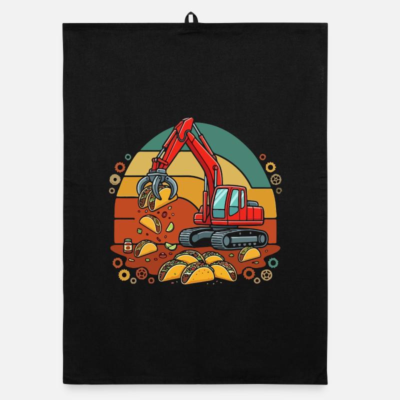 Construction Taco Excavation Organic dish towel