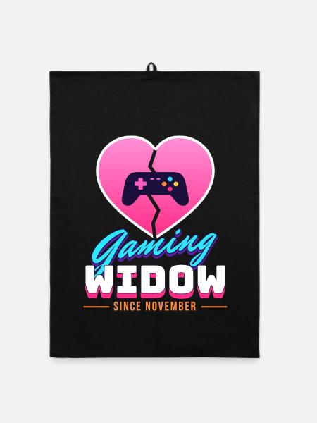Gaming Widow - Organic Geschirrtuch - Schwarz - Vorne