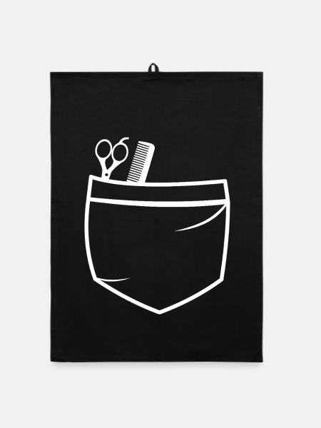 Friseur pockets  - Organic Geschirrtuch - Schwarz