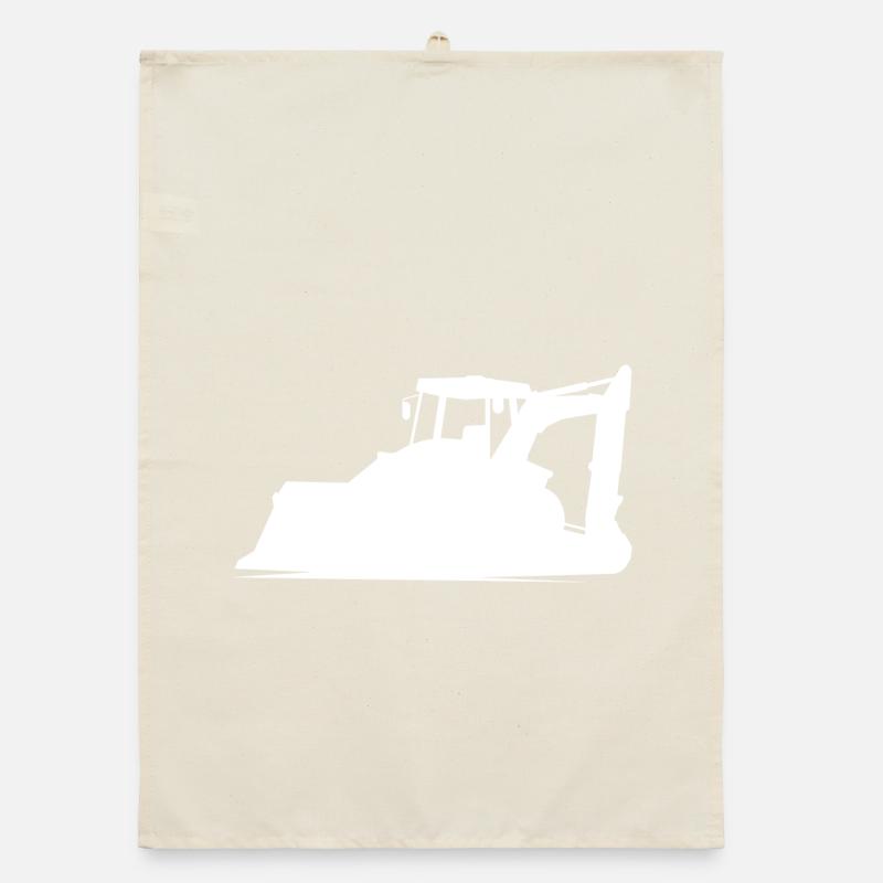 Excavator operator and construction equipment operator Silhouette – Organic dish towel