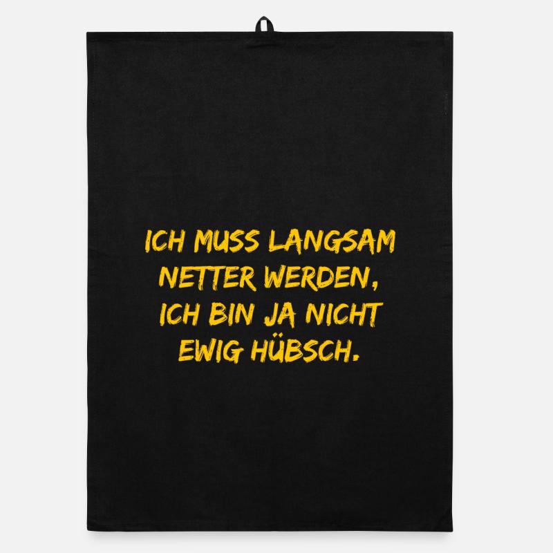 Ich muss langsam netter werden Organic Geschirrtuch