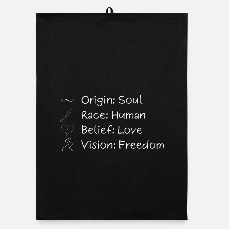One Vision. One Freedom. One Humanity. Organic dish towel