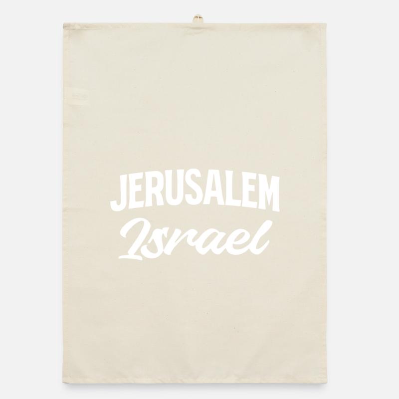 Jerusalem Israel Script Style Organic dish towel
