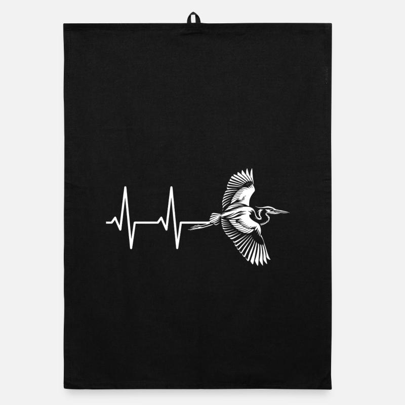 Bird in heartbeat design Organic dish towel