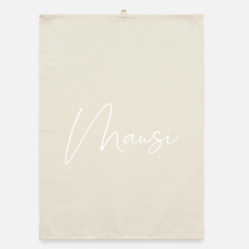 Mausi / Conception d’écriture manuscrite (Blanc) Torchon bio