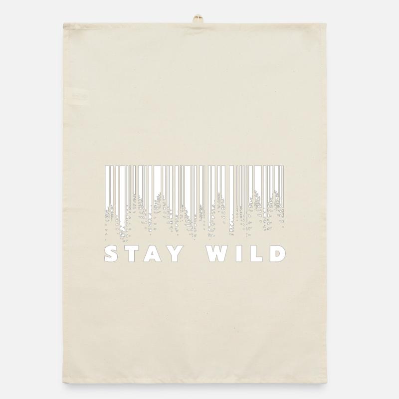 Stay Wild Forest Barcode  Organic Geschirrtuch