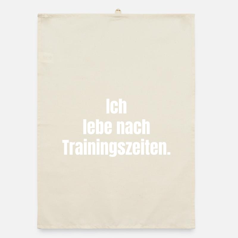 Trainingszeiten Typografie Statement Organic Geschirrtuch