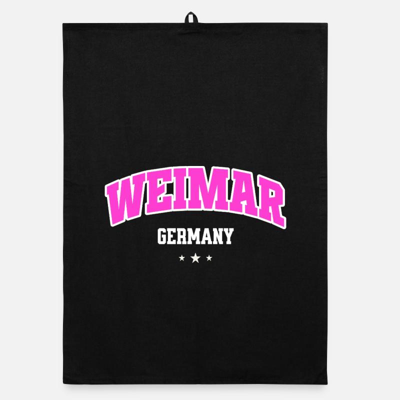 Weimar Germany Typografie Neon Pink Organic Geschirrtuch