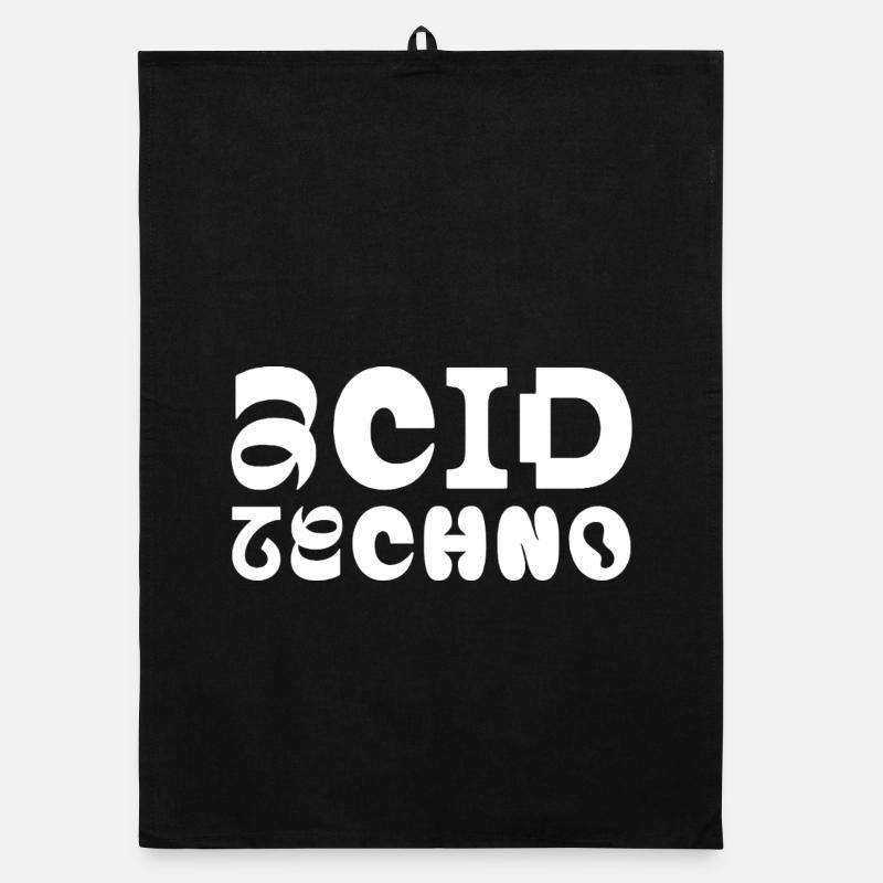 Acid Techno Pulse Typografie Organic Geschirrtuch