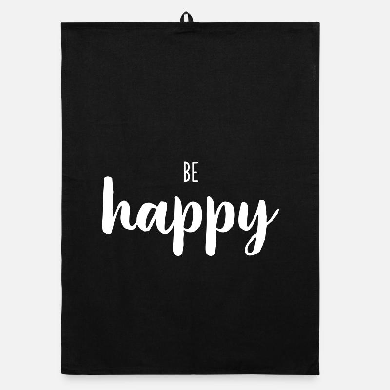 Be Happy – Positives Wortdesign Organic Geschirrtuch
