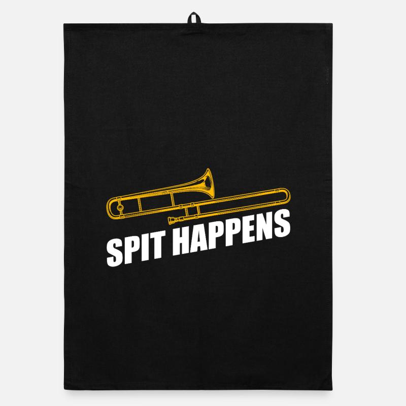 Spit happens trombone trombone player trombonist Organic dish towel