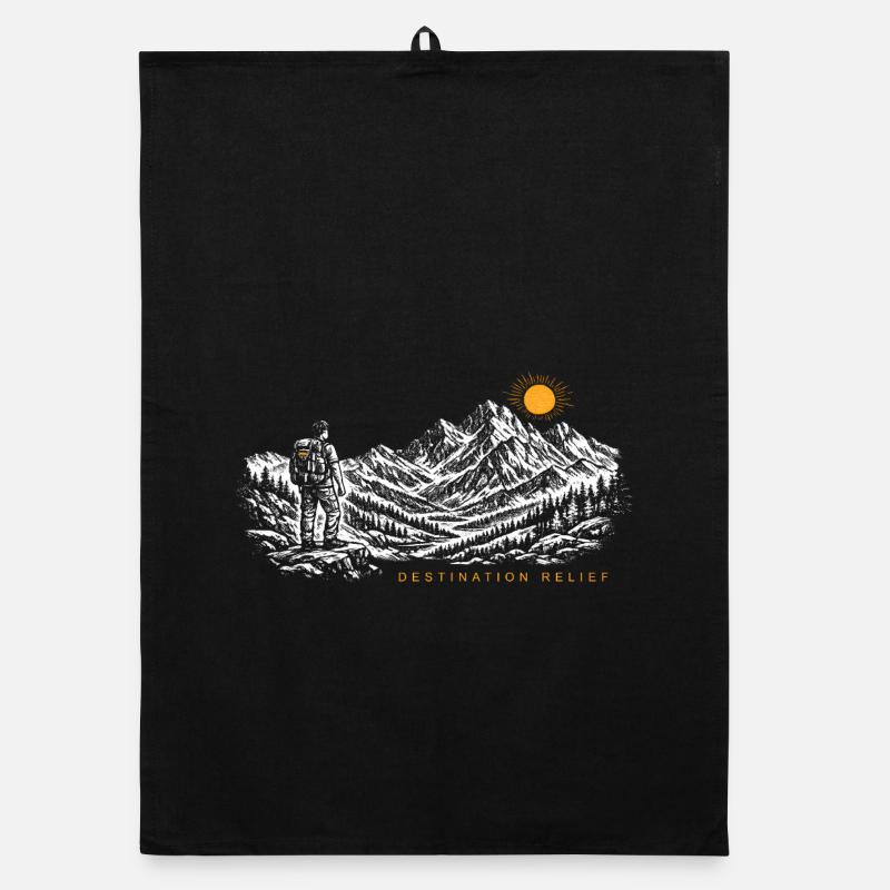 Wanderer Sonnenaufgang Destination Relief Hell Organic Geschirrtuch