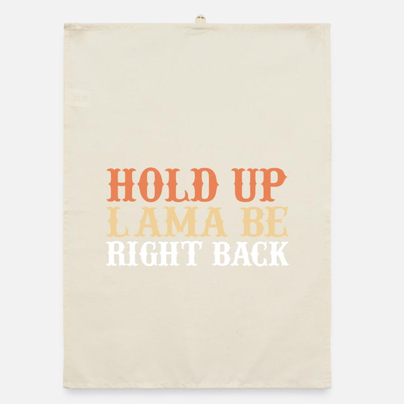 Hold up lama be right back Organic Geschirrtuch