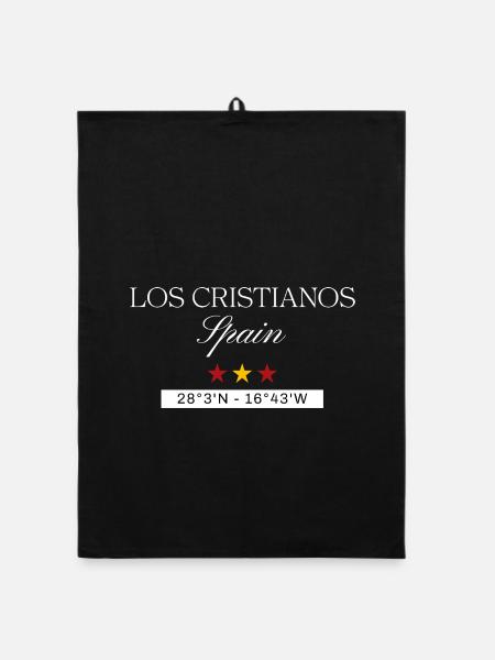 Los Cristianos Spanien Souvenir – Reise minimalist - Organic Geschirrtuch - Schwarz - Vorne
