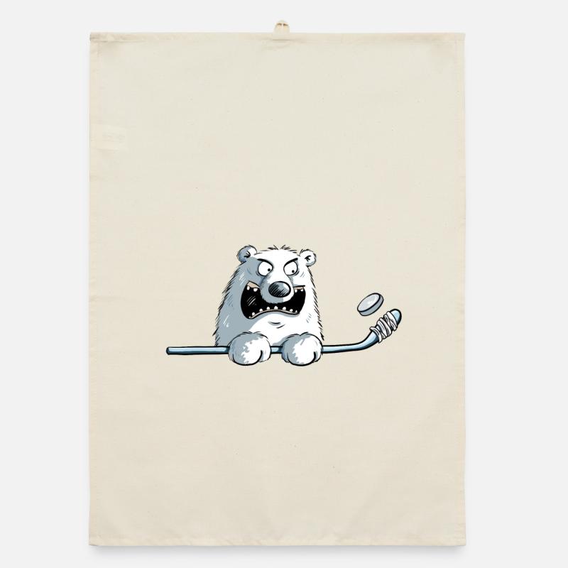 Cooler Eisbär Mit Eishockeyschläger I Eishockey Organic Geschirrtuch