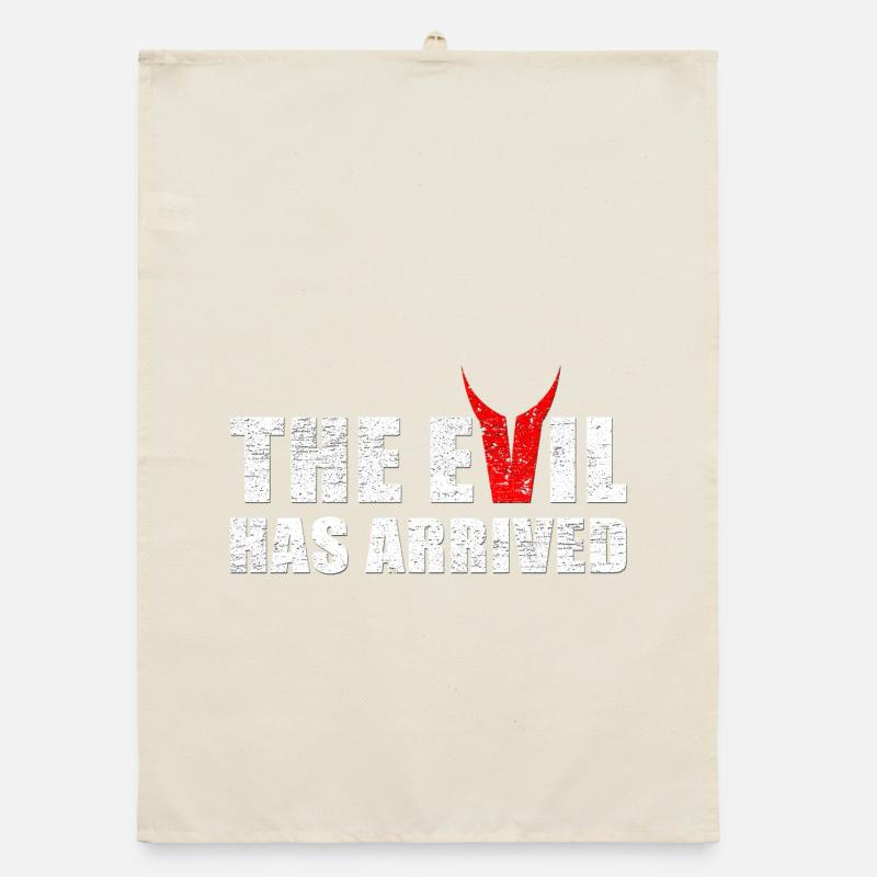 Evil has come with horns from the devil Organic dish towel
