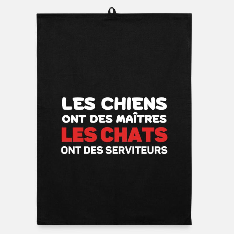 Chats et Chiens: Maîtres et Serviteurs Torchon bio