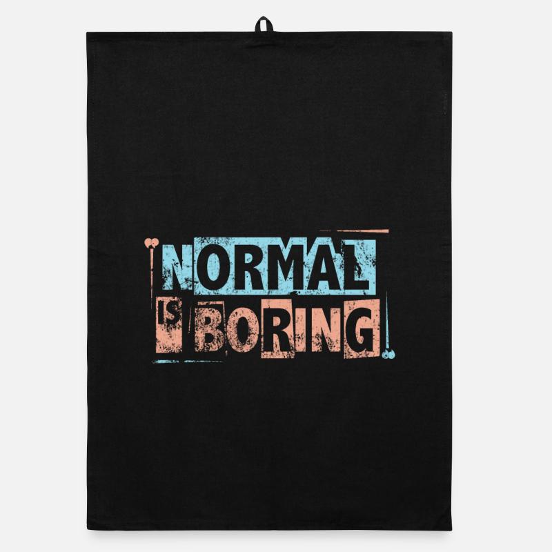 Normal is Boring - Pièces de puzzle de sensibilisation à l’autisme - Torchon bio - noir