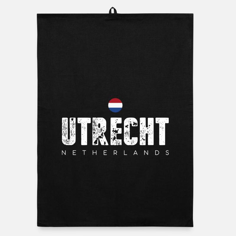 Utrecht Distressed City Letters Organic dish towel
