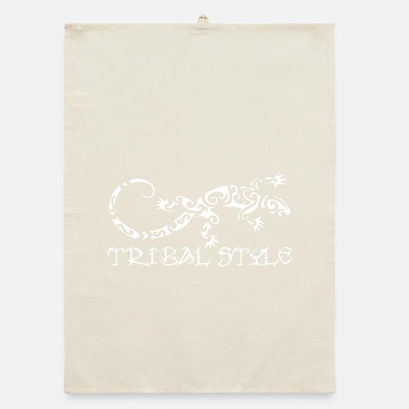 Polynesian white lizard Organic dish towel