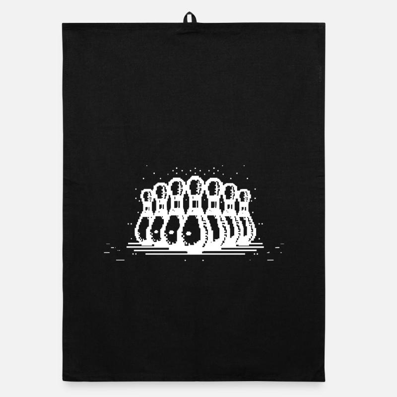 Bowling Pins Pixel Grafik Organic Geschirrtuch