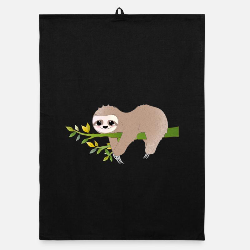 Relaxed Sloth – Charming Relax Motif Organic dish towel