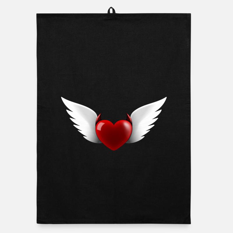 Heart Angel Devil Organic dish towel