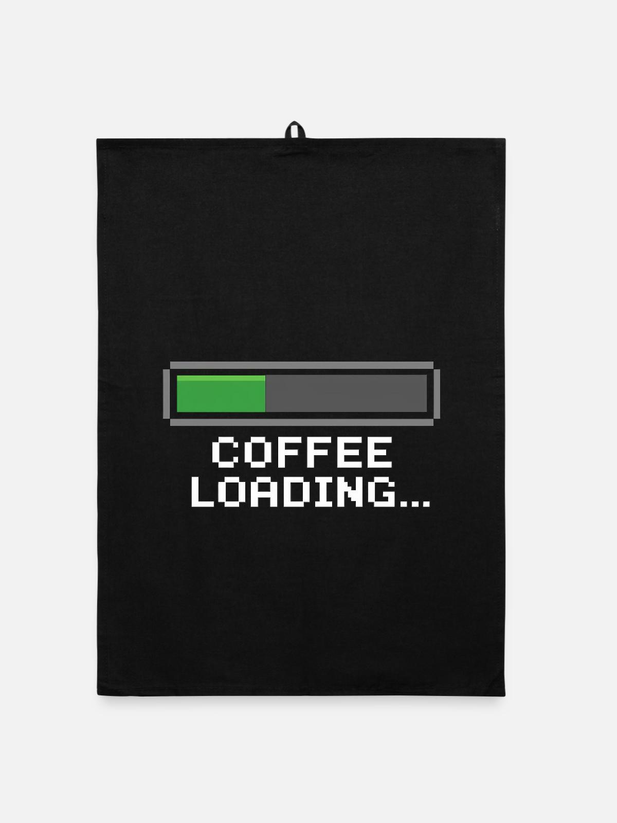 Kaffee Ladebalken Pixel - Organic Geschirrtuch - Schwarz - Vorne