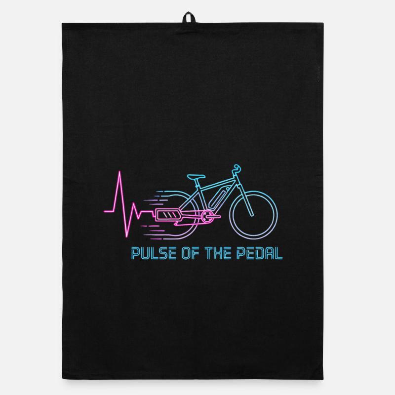 Neon Pulse Bicycle Graphic Organic dish towel