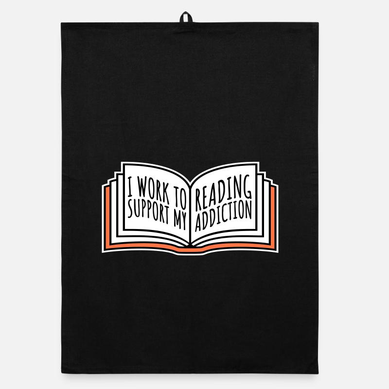 I Work To Support My Reading Addiction Bücher Logo Organic Geschirrtuch