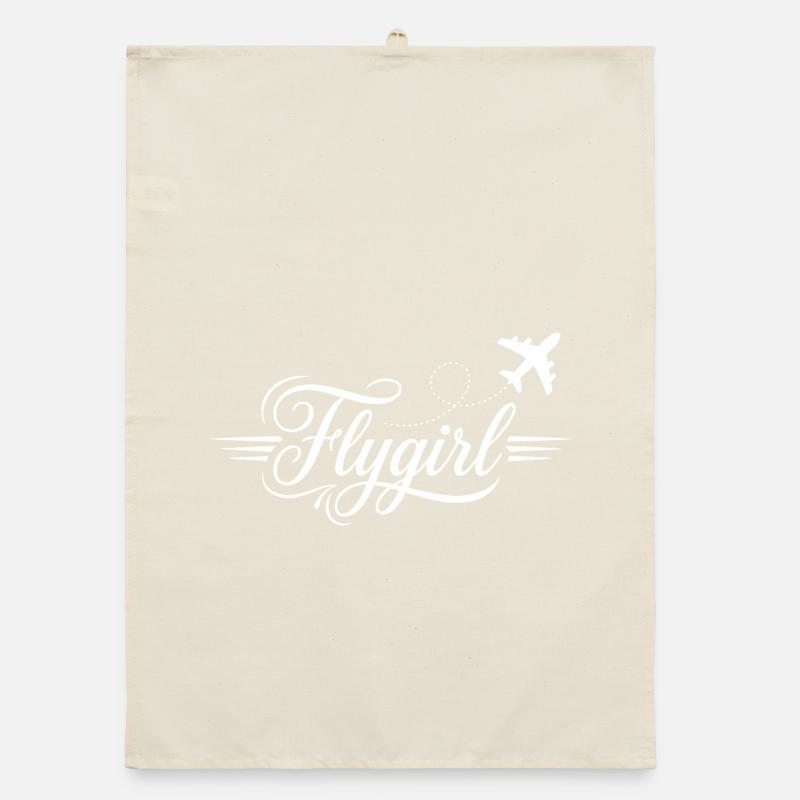 Flygirl Script mit Flugzeug-Schnörkel Organic Geschirrtuch