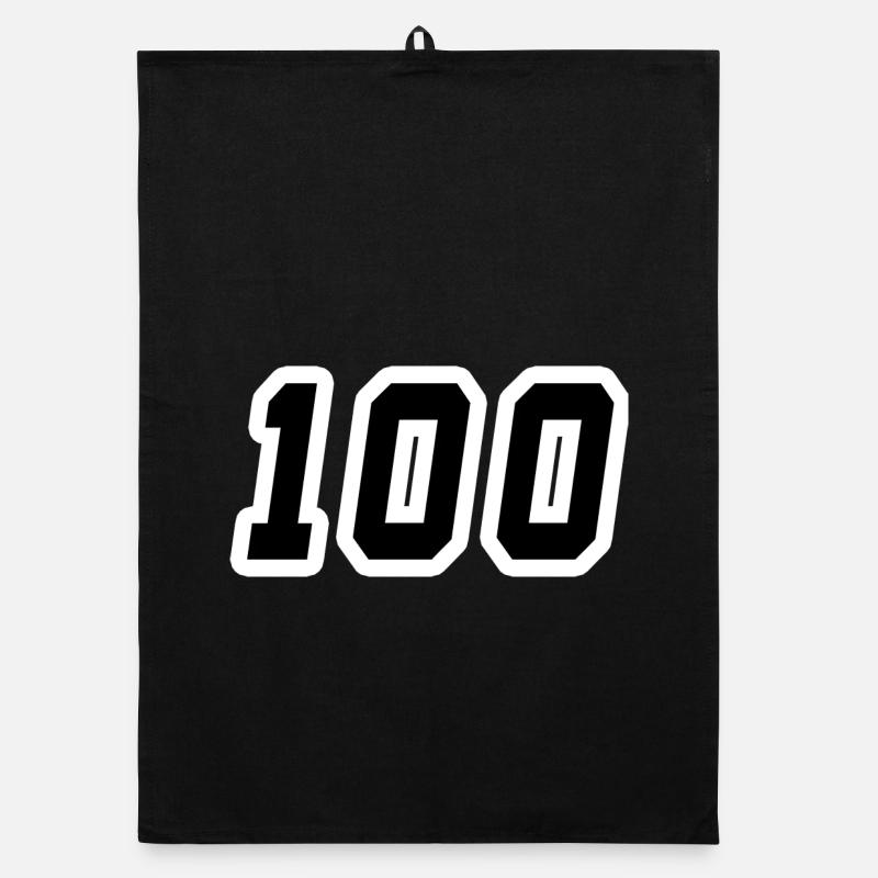 Zahl einhundert 100 - Organic Geschirrtuch - Schwarz