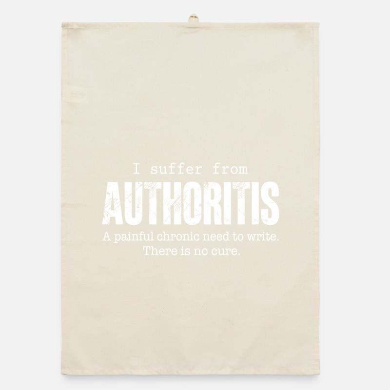 Author Writing Disease Authoritis Fun Gift Idea Organic dish towel