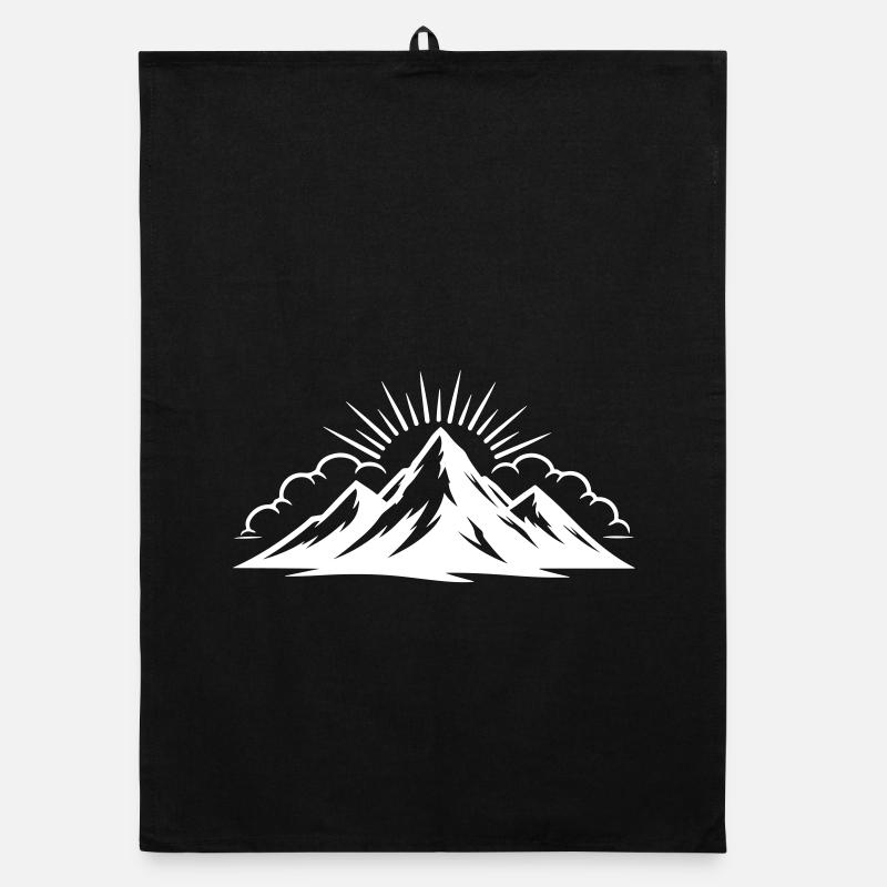 Montagnes Nuages Sommets Torchon bio