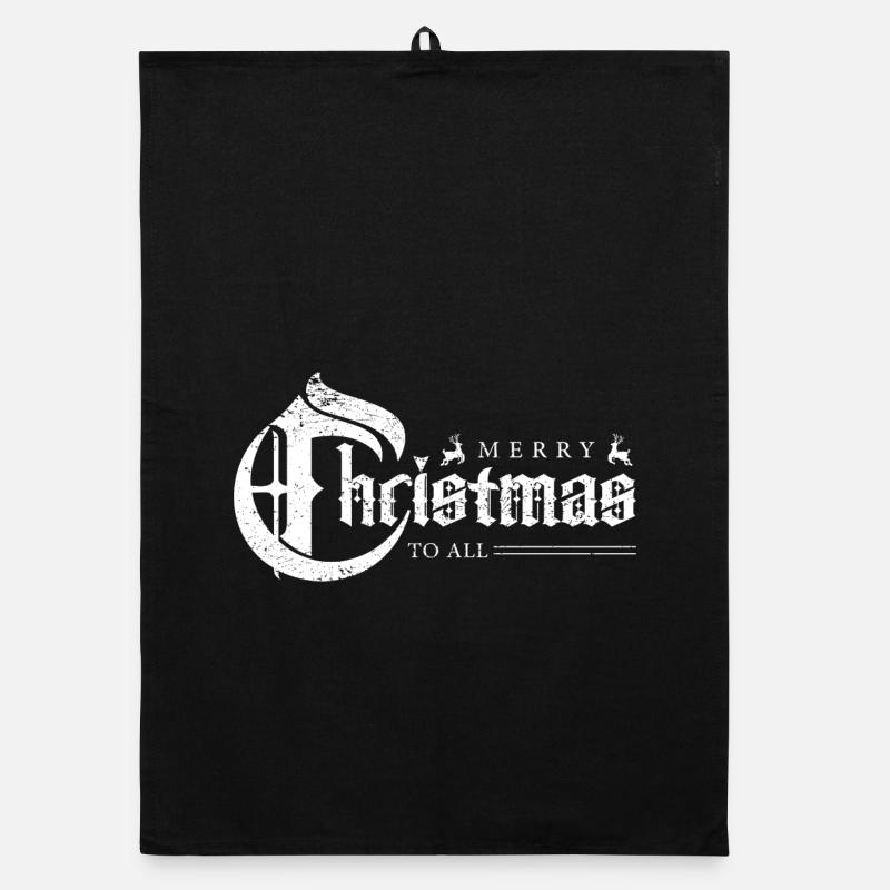 Gothic Christmas Banner Organic dish towel