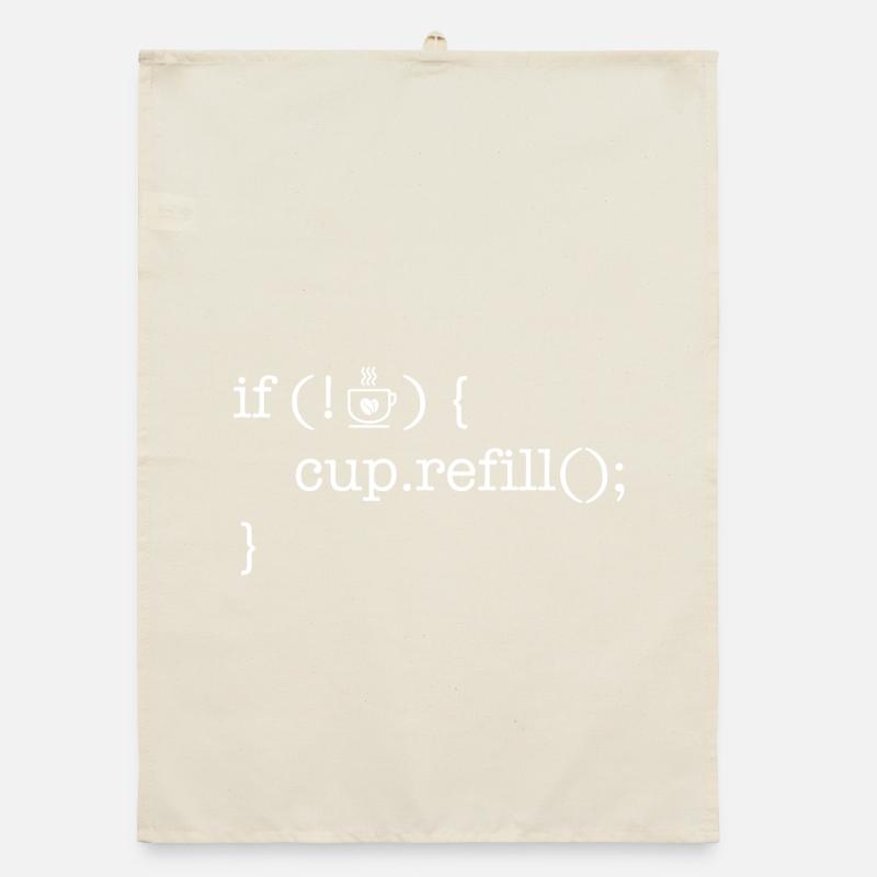 Chemise café pour programmeur amateur de code café Torchon bio