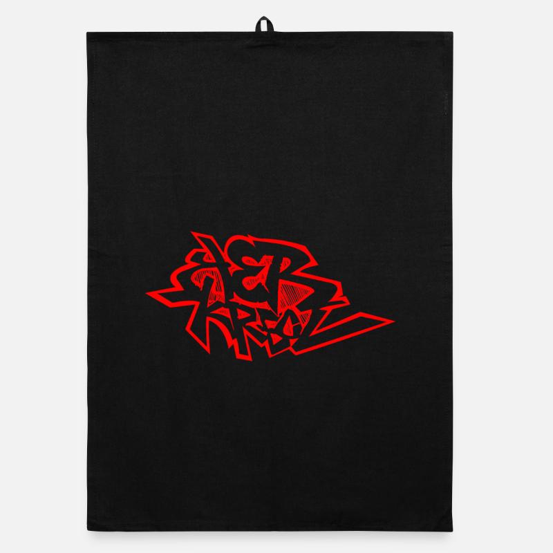Graffiti 974 Ker Kreol - Red Organic dish towel