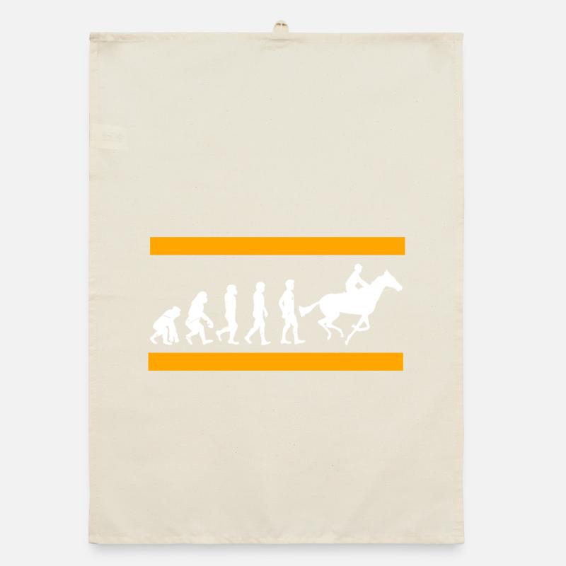 Human Evolution Ends in Horse Racing Glory Organic Geschirrtuch