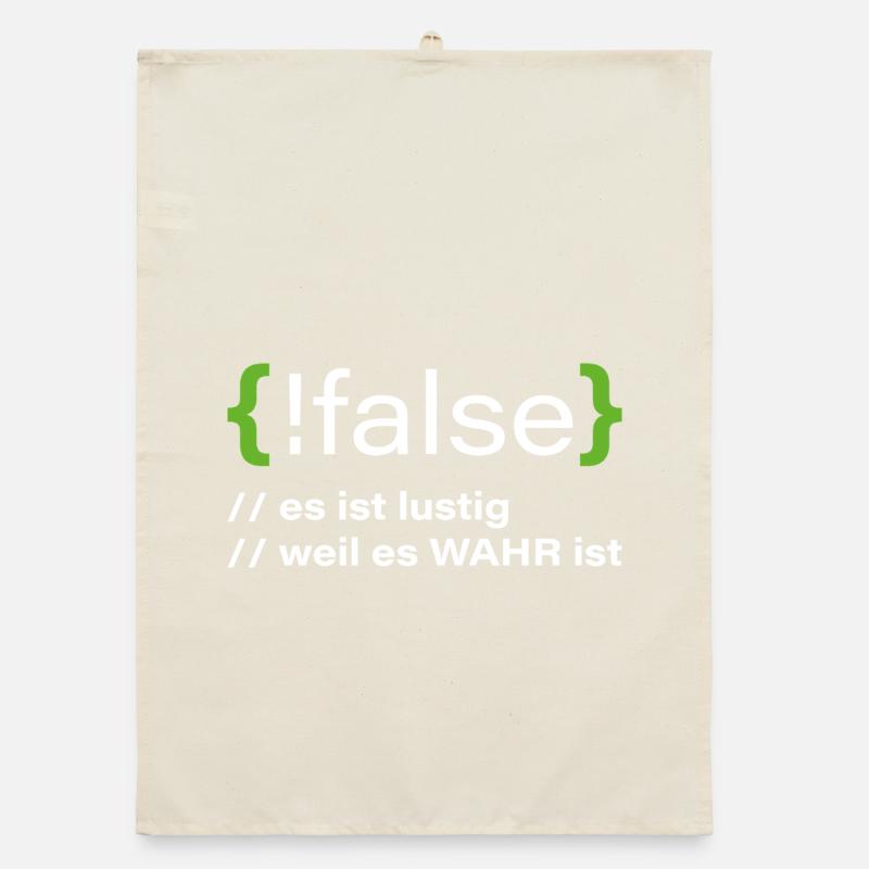 false - Funny programmer saying Organic dish towel