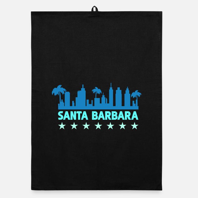 Conception de la Skyline côtière de Santa Barbara Torchon bio