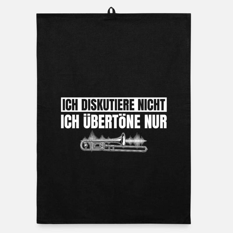 Posaune Ich diskutiere nicht Ich übertöne nur Organic Geschirrtuch