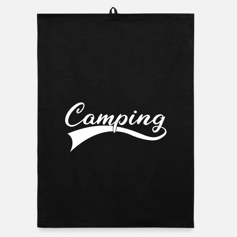 Abenteuer Camping Schriftzug Organic Geschirrtuch