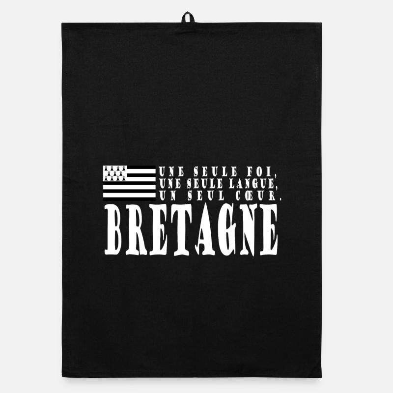 Gift idea Brittany. Proverb and Breton flag Organic dish towel