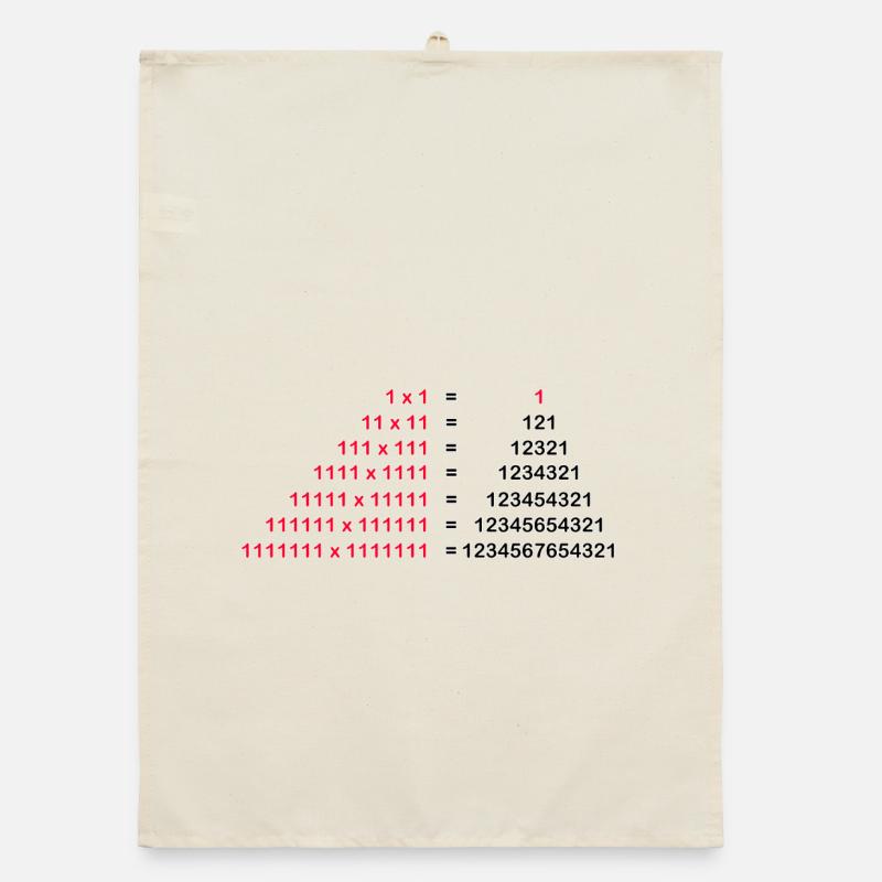Number Palindrome Mathematics Physics 1x1 1^2 Gift Organic dish towel