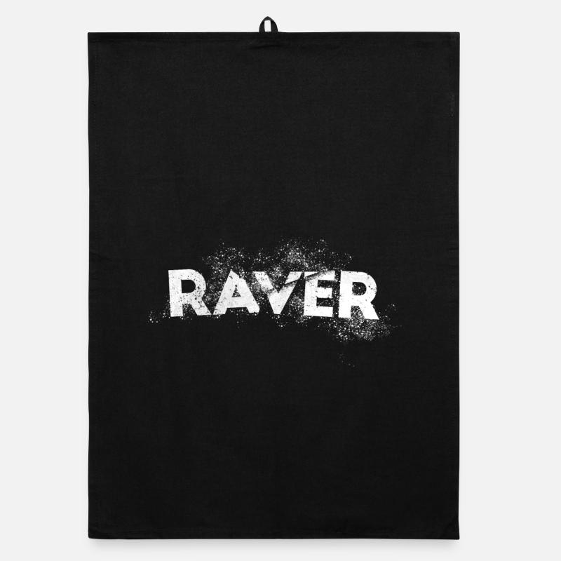 Rave grunge design , for DJ EDM Techno House Organic dish towel