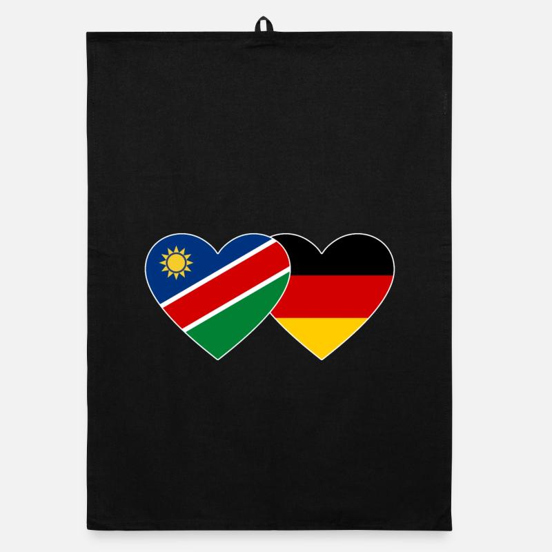Namibia Deutschland Flagge Herz Organic Geschirrtuch