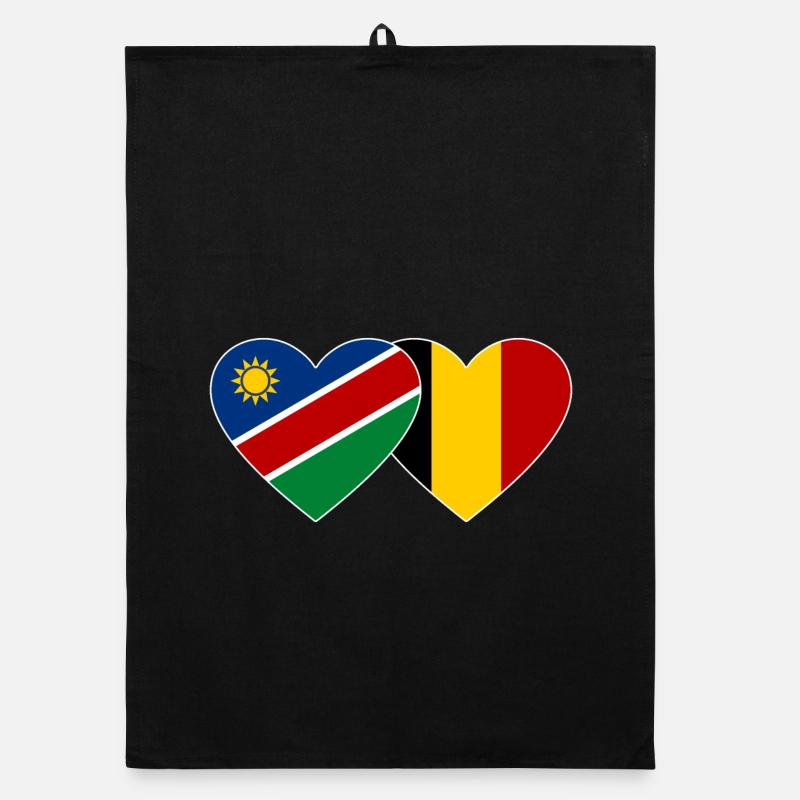 Namibia Belgium Flag Heart Organic dish towel