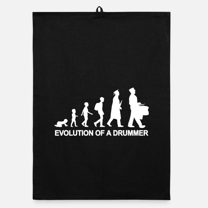 Trommler Evolution - Organic Geschirrtuch - Schwarz